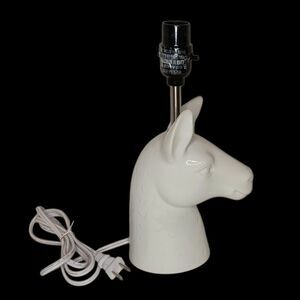 Llama Alpaca White Ceramic Table Lamp From Target 12" X 7" X 4" - Without Shade